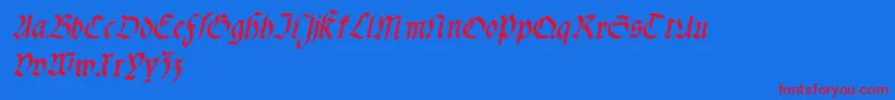 Fonte Fractabolditalic – fontes vermelhas em um fundo azul