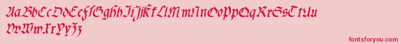 Fonte Fractabolditalic – fontes vermelhas em um fundo rosa