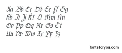 Überblick über die Schriftart Fractabolditalic