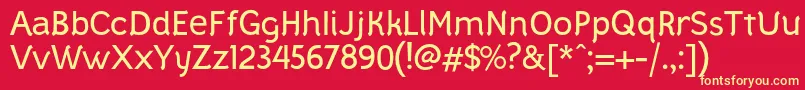 StylloRegular Font – Yellow Fonts on Red Background