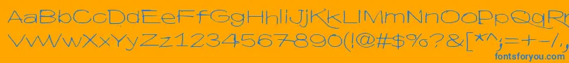 Fonte HyvaVoittaaPahan60 – fontes azuis em um fundo laranja