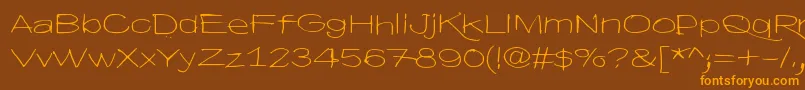 HyvaVoittaaPahan60-Schriftart – Orangefarbene Schriften auf braunem Hintergrund