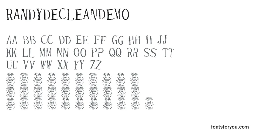 Fuente RandydecleanDemo - alfabeto, números, caracteres especiales