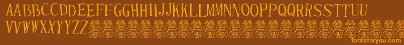 RandydecleanDemo Font – Orange Fonts on Brown Background