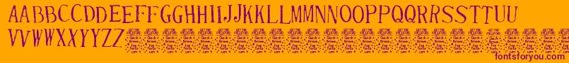 RandydecleanDemo Font – Purple Fonts on Orange Background