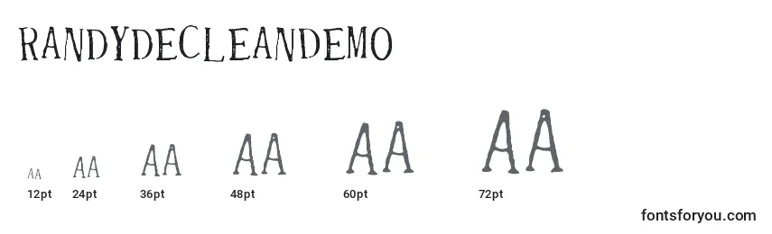 Размеры шрифта RandydecleanDemo