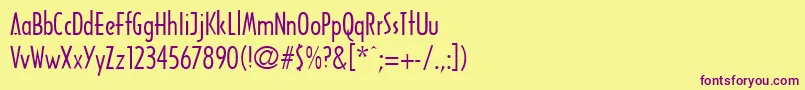 ArchieRegularDb-Schriftart – Violette Schriften auf gelbem Hintergrund