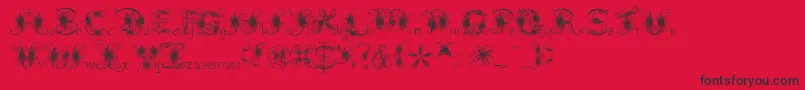Fantasticpete3.03-Schriftart – Schwarze Schriften auf rotem Hintergrund