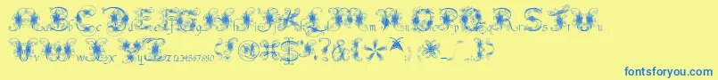 Fantasticpete3.03 Font – Blue Fonts on Yellow Background