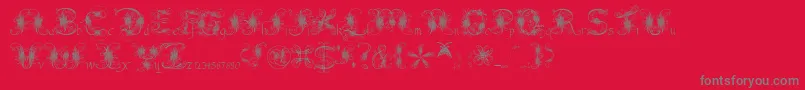 Fonte Fantasticpete3.03 – fontes cinzas em um fundo vermelho