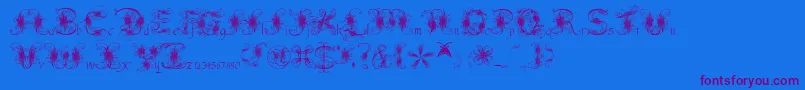 Fantasticpete3.03 Font – Purple Fonts on Blue Background
