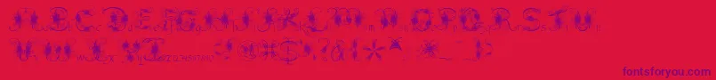 Fantasticpete3.03-Schriftart – Violette Schriften auf rotem Hintergrund