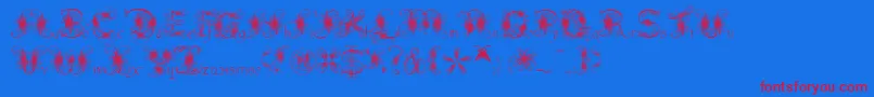 Fantasticpete3.03 Font – Red Fonts on Blue Background