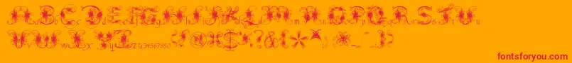 Fantasticpete3.03-Schriftart – Rote Schriften auf orangefarbenem Hintergrund