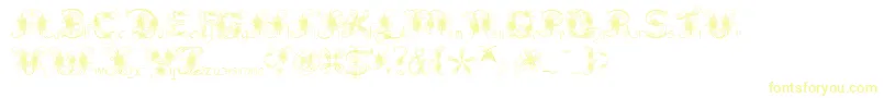 Fonte Fantasticpete3.03 – fontes amarelas em um fundo branco