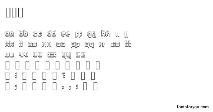 Czcionka 629 – alfabet, cyfry, specjalne znaki