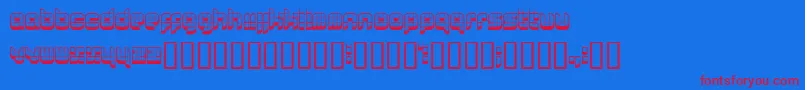 629 Font – Red Fonts on Blue Background