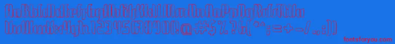 GlideSketchSketch-Schriftart – Rote Schriften auf blauem Hintergrund