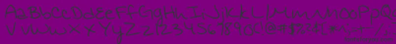 Jennifers Font – Black Fonts on Purple Background