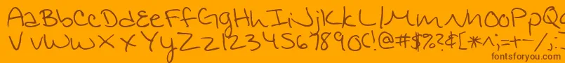 Jennifers Font – Brown Fonts on Orange Background