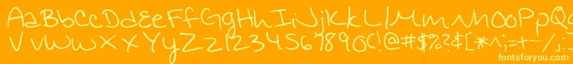 Jennifers Font – Yellow Fonts on Orange Background