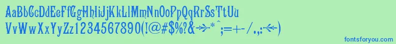 Victoriana Font – Blue Fonts on Green Background