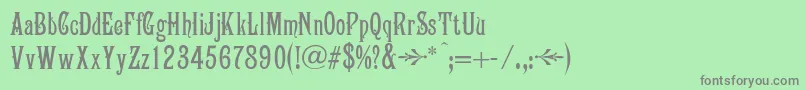 Victoriana Font – Gray Fonts on Green Background