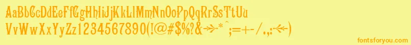 Victoriana Font – Orange Fonts on Yellow Background