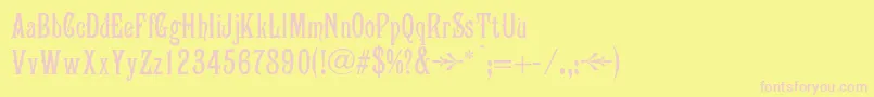 Victoriana Font – Pink Fonts on Yellow Background