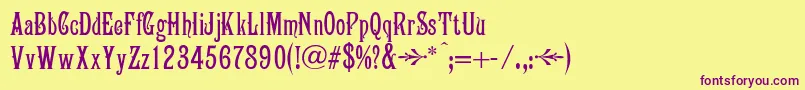 Victoriana Font – Purple Fonts on Yellow Background