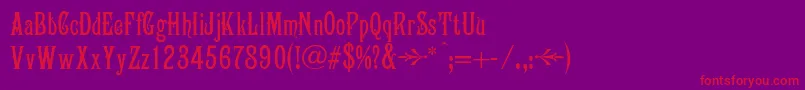 Victoriana Font – Red Fonts on Purple Background