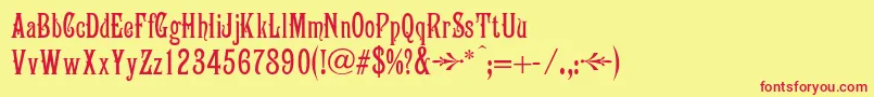 Victoriana Font – Red Fonts on Yellow Background