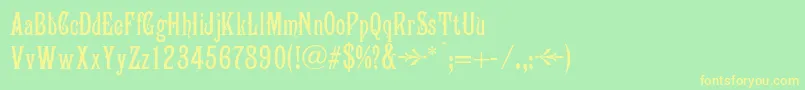 Victoriana Font – Yellow Fonts on Green Background