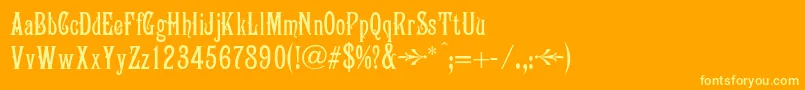 Victoriana Font – Yellow Fonts on Orange Background