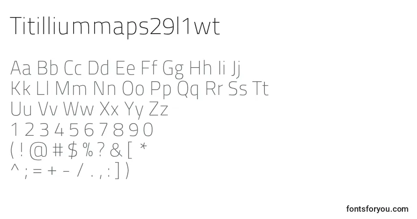 Schriftart Titilliummaps29l1wt – Alphabet, Zahlen, spezielle Symbole
