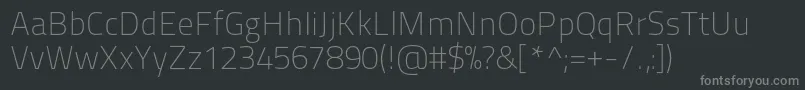 フォントTitilliummaps29l1wt – 黒い背景に灰色の文字