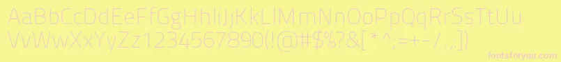 Titilliummaps29l1wt-Schriftart – Rosa Schriften auf gelbem Hintergrund