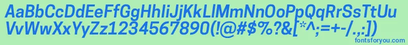 CooperhewittSemibolditalic Font – Blue Fonts on Green Background