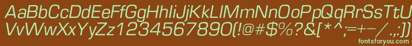 Шрифт EuropecItalic – зелёные шрифты на коричневом фоне