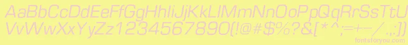 EuropecItalic-fontti – vaaleanpunaiset fontit keltaisella taustalla