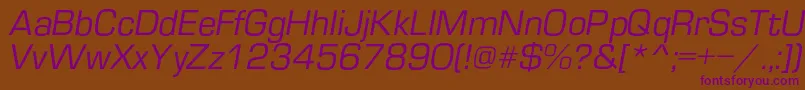 EuropecItalic-Schriftart – Violette Schriften auf braunem Hintergrund