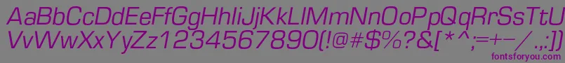 EuropecItalic-fontti – violetit fontit harmaalla taustalla