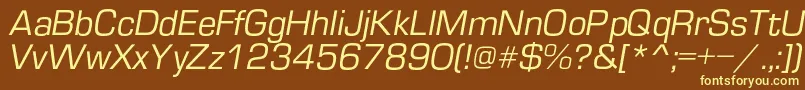 EuropecItalic-fontti – keltaiset fontit ruskealla taustalla