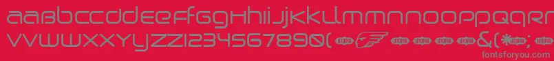 フォントBirdman ffy – 赤い背景に灰色の文字