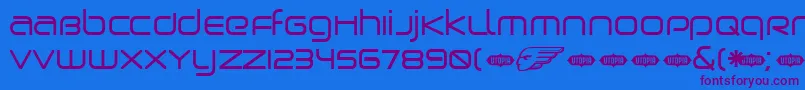 Birdman ffy Font – Purple Fonts on Blue Background