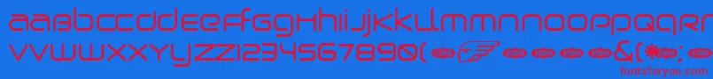 Birdman ffy Font – Red Fonts on Blue Background