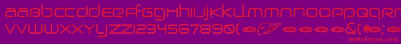 フォントBirdman ffy – 紫の背景に赤い文字