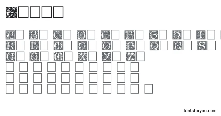 Czcionka Eicap – alfabet, cyfry, specjalne znaki