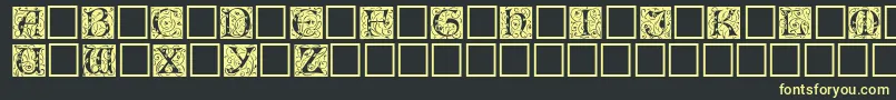 フォントEicap – 黒い背景に黄色の文字