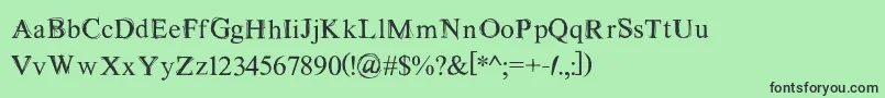フォントMaudlinSketch – 緑の背景に黒い文字